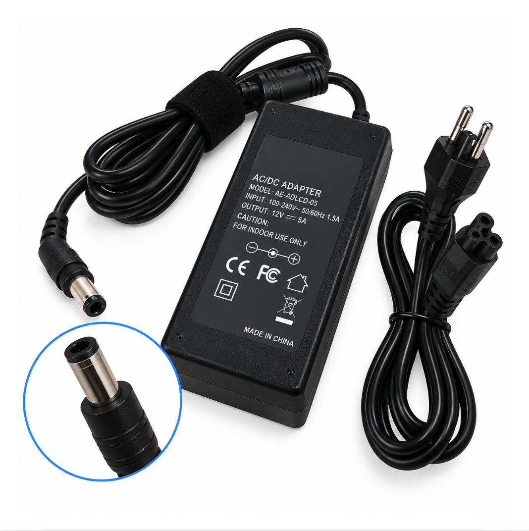 ADAPTADOR PARA MONITOR 12V 5A CONECTOR DC 5.5X2.5MM 60W