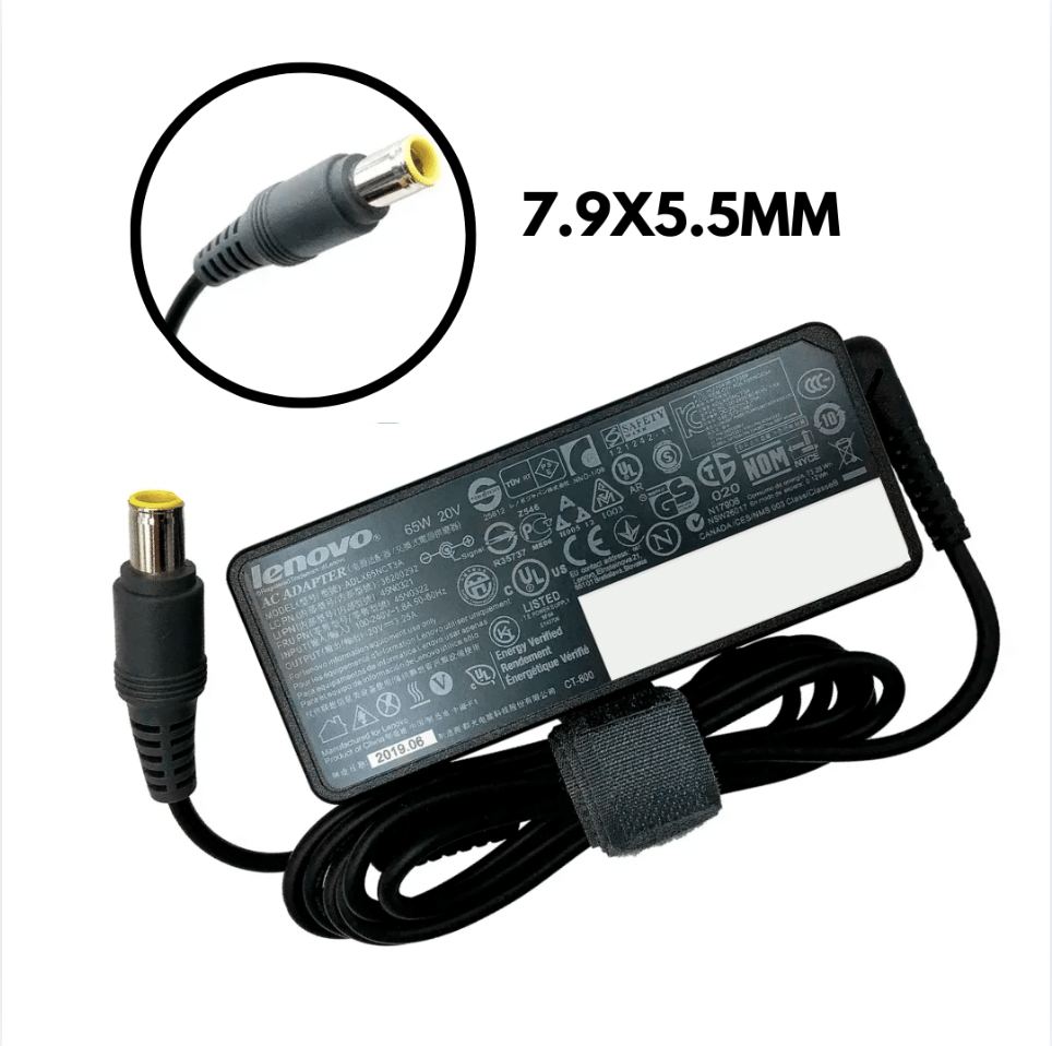 CARGADOR LENOVO 20V 3.25A PUNTA AMARILLA 7.9X5.5MM 65W